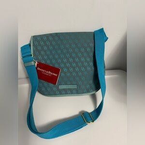 Dooney & Bourke Teal Monogram Canvas Messenger